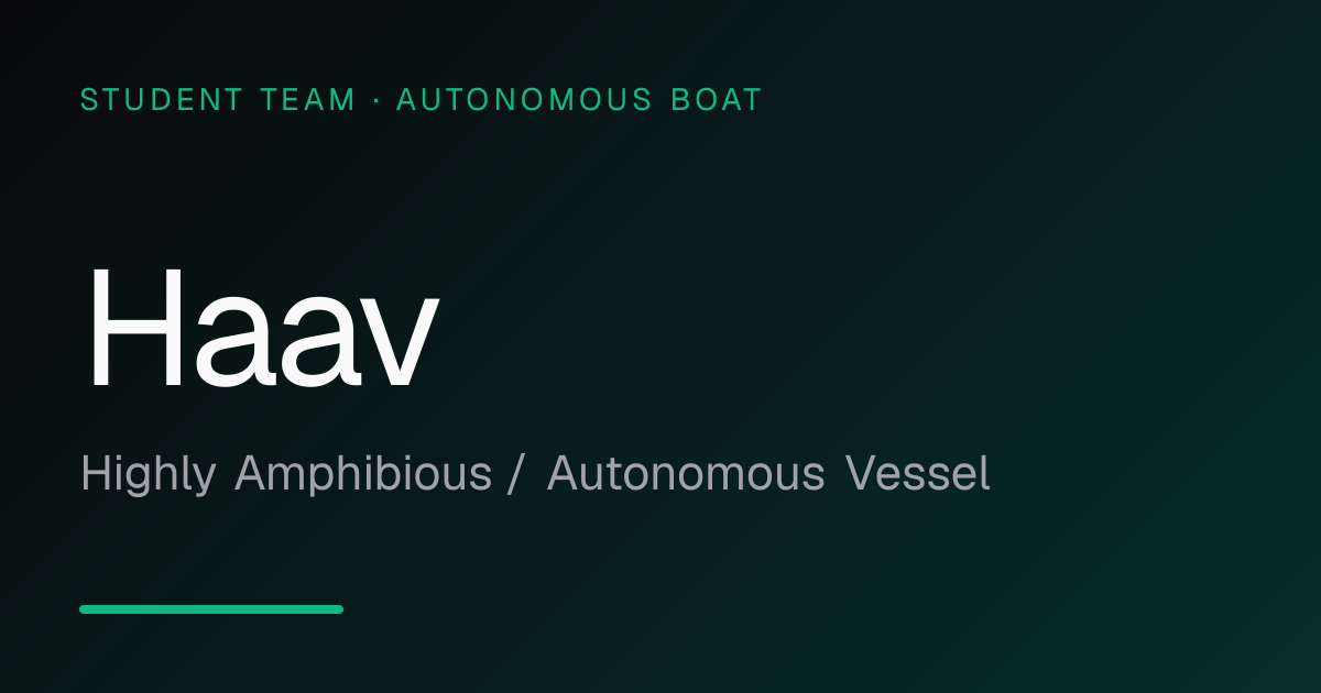 Haav | Highly Amphibious / Autonomous Vessel